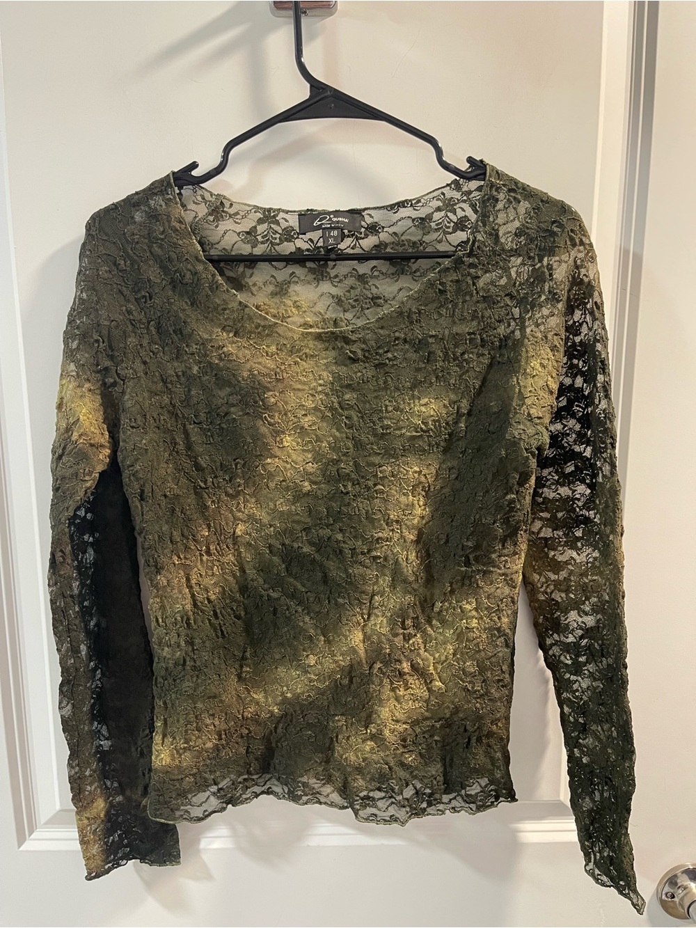 Women's Olive Green Lace Long Sleeve Top by Cato